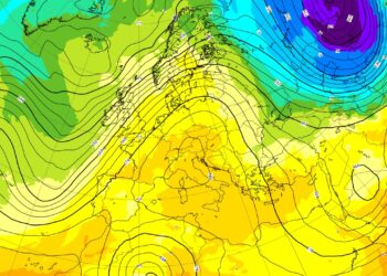 Il “cuneo” di Alta Pressione centrato sull’Italia il 24 Febbraio.